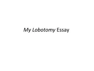 My Lobotomy Essay