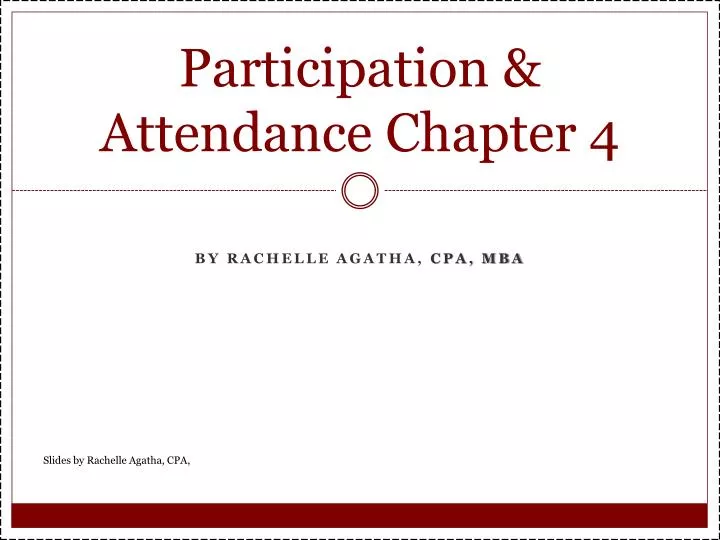 participation attendance chapter 4
