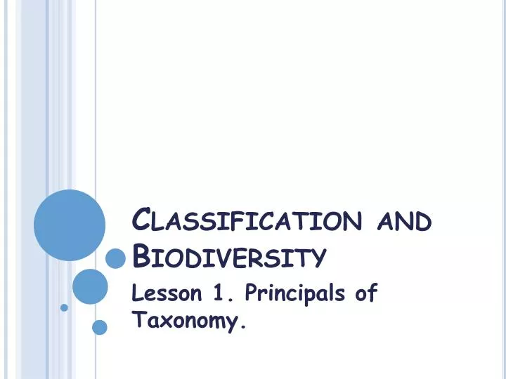 classification and biodiversity