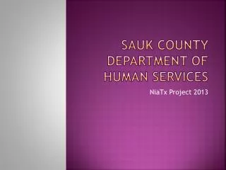 Sauk County Department of Human Services