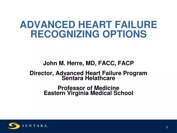 advanced heart failure recognizing options