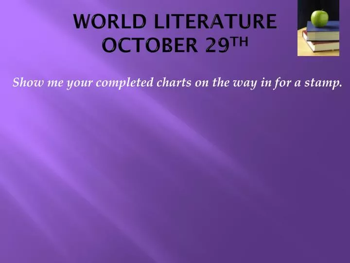 world literature october 29 th