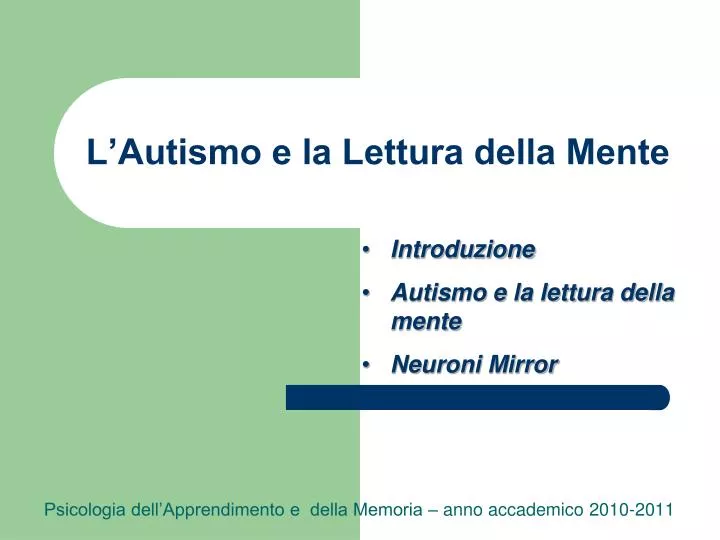 l autismo e la lettura della mente