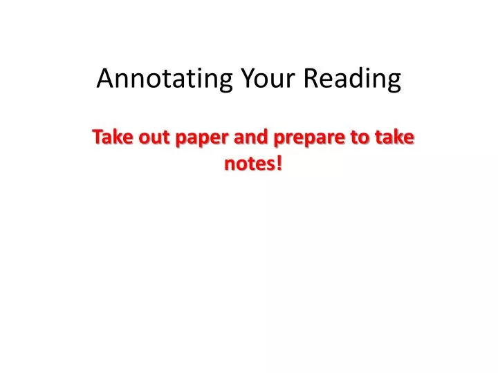 annotating your reading