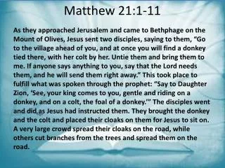 Matthew 21:1-11