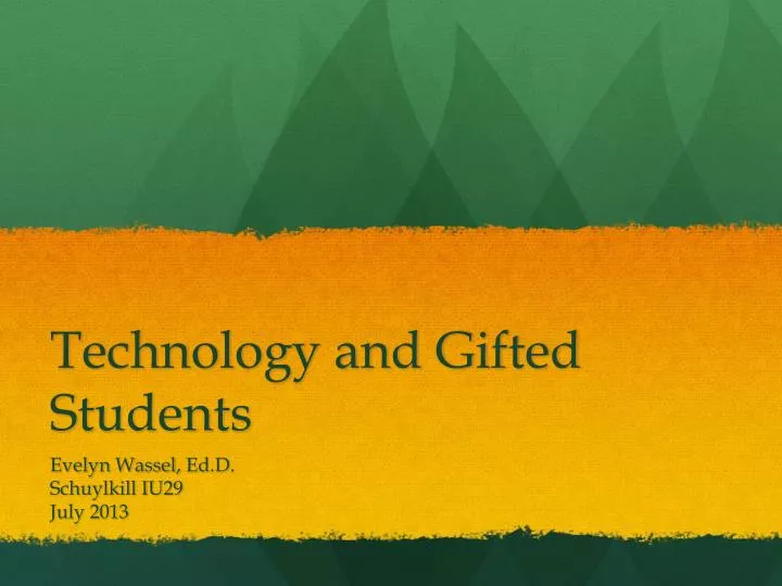 technology and gifted students
