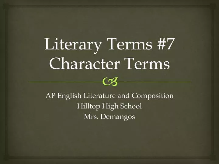 literary terms 7 character terms