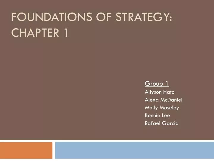 foundations of strategy chapter 1