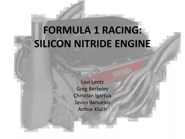 formula 1 racing silicon nitride engine
