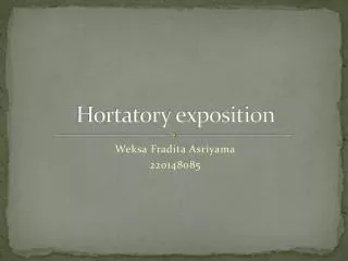 Hortatory exposition