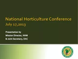 National Horticulture Conference July 17,2013