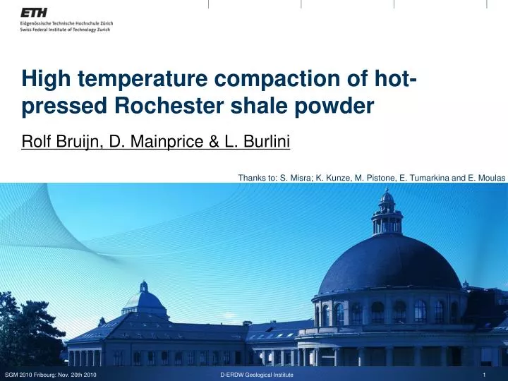 high temperature compaction of hot pressed rochester shale powder