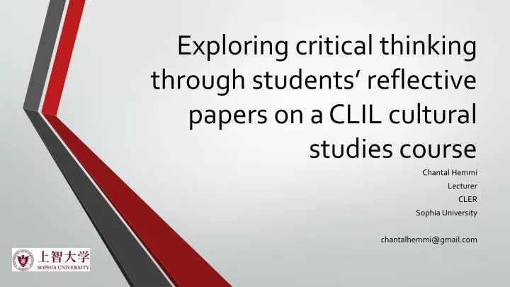 exploring critical thinking through students reflective papers on a clil cultural studies course