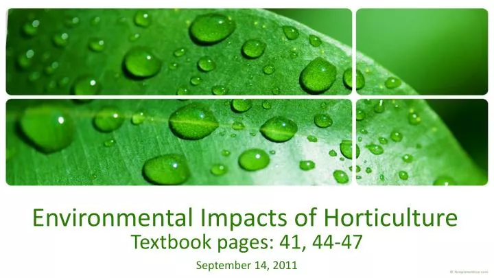 environmental impacts of horticulture