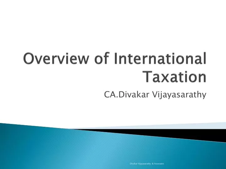 overview of international taxation