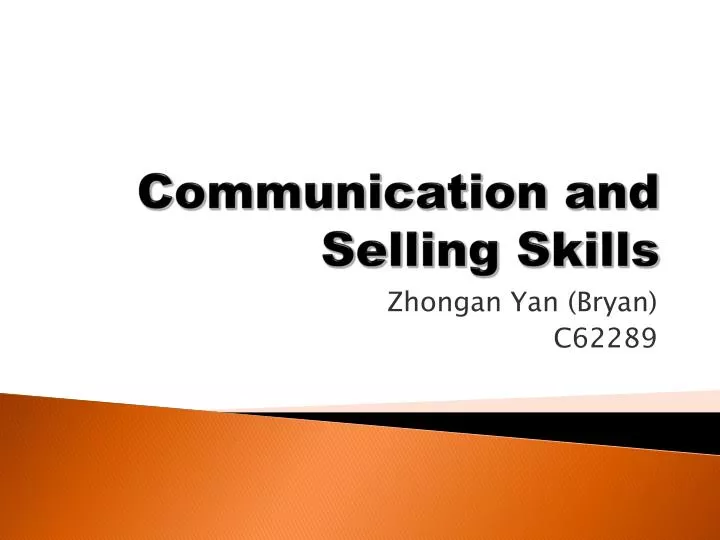 communication and selling skills