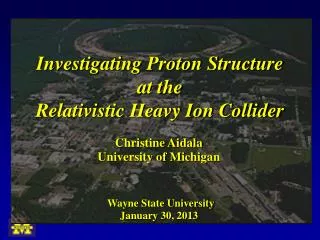 Investigating Proton Structure at the Relativistic Heavy Ion Collider