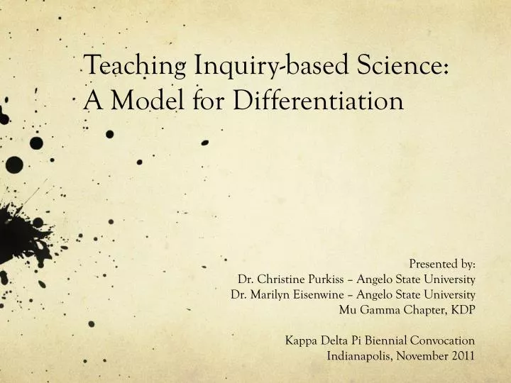 teaching inquiry based science a m odel for differentiation