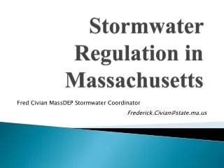 Stormwater Regulation in Massachusetts