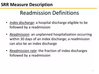 SRR Measure Description