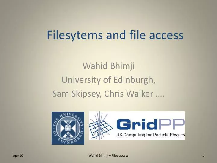 filesytems and file access