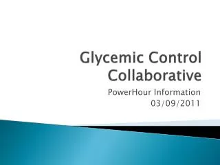 Glycemic Control Collaborative