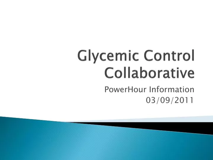 glycemic control collaborative