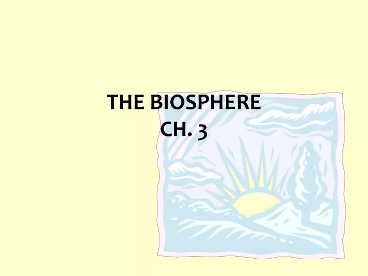 the biosphere ch 3