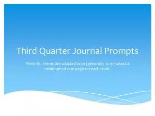 Third Quarter Journal Prompts