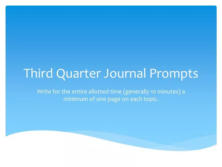 third quarter journal prompts