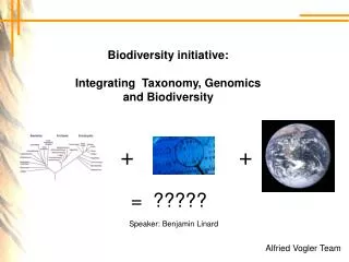 Biodiversity initiative: Integrating Taxonomy , Genomics and Biodiversity