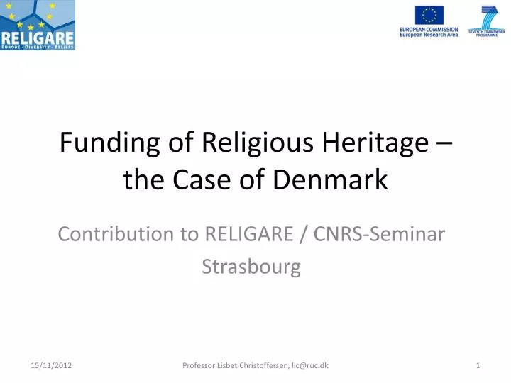 funding of religious heritage the case of denmark