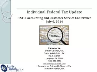 _______________________________________________ Individual Federal Tax Update