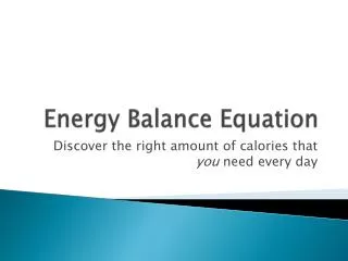 Energy Balance Equation