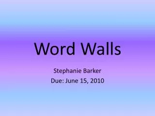 Word Walls