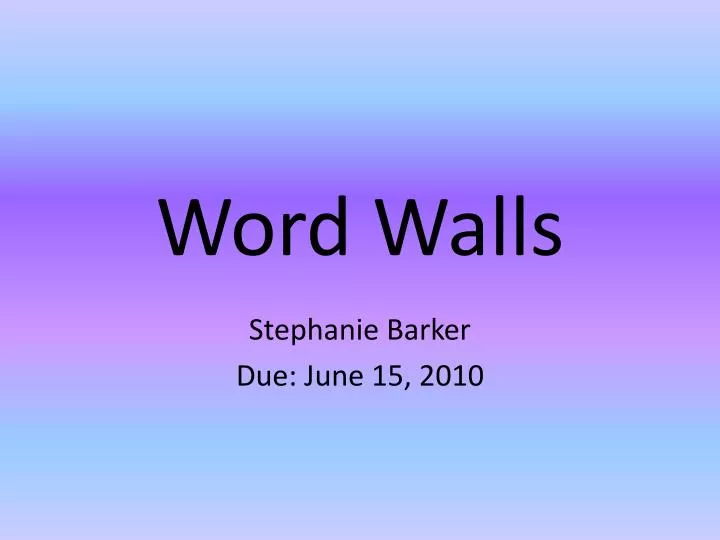 word walls