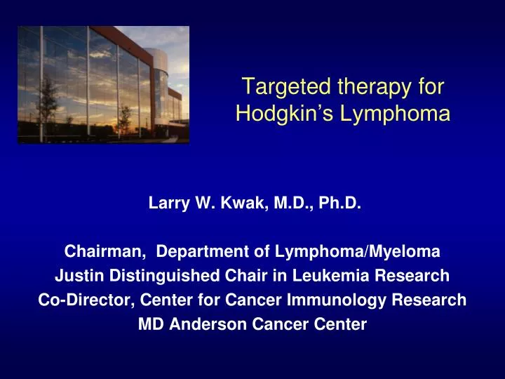 targeted therapy for hodgkin s lymphoma
