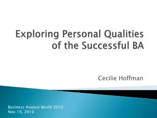 Exploring Personal Qualities of the Successful BA