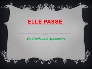 elle passe
