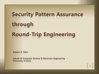Security Pattern Assurance through Round-Trip Engineering