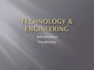 Technology &amp; Engineering