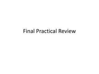 Final Practical Review