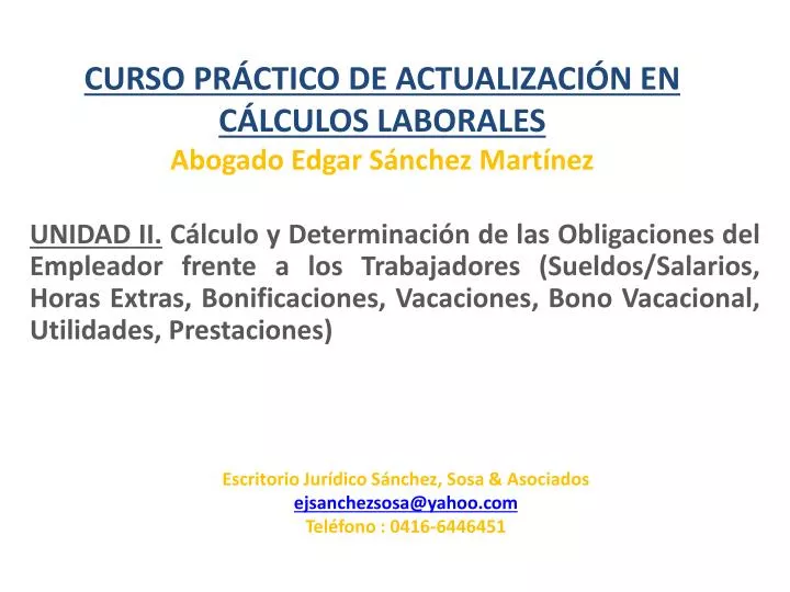 curso pr ctico de actualizaci n en c lculos laborales abogado edgar s nchez mart nez