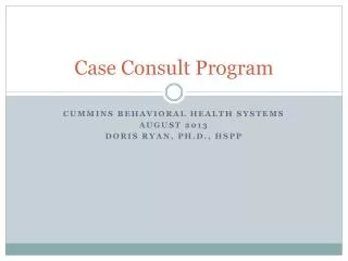 Case Consult Program