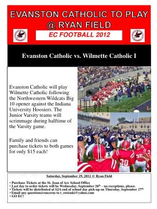 EVANSTON CATHOLIC TO PLAY @ RYAN FIELD