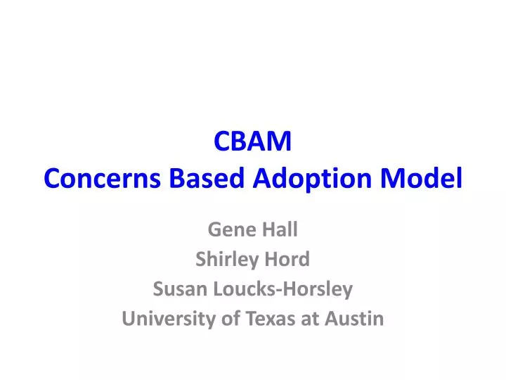 cbam concerns based adoption model