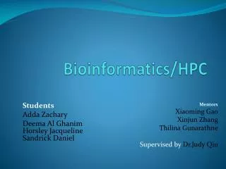 Bioinformatics/HPC