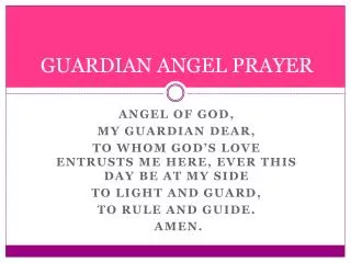 GUARDIAN ANGEL PRAYER