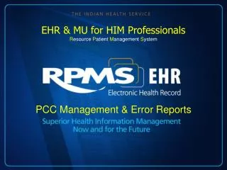 PCC Management &amp; Error Reports