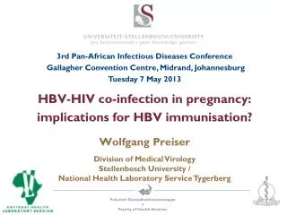 HBV -HIV co-infection in pregnancy: implications for HBV immunisation?